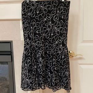 CHAPS Black and white floral print skirt